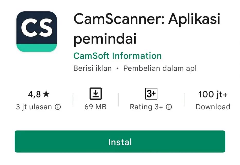 Aplikasi Scanner Terbaik Camscanner