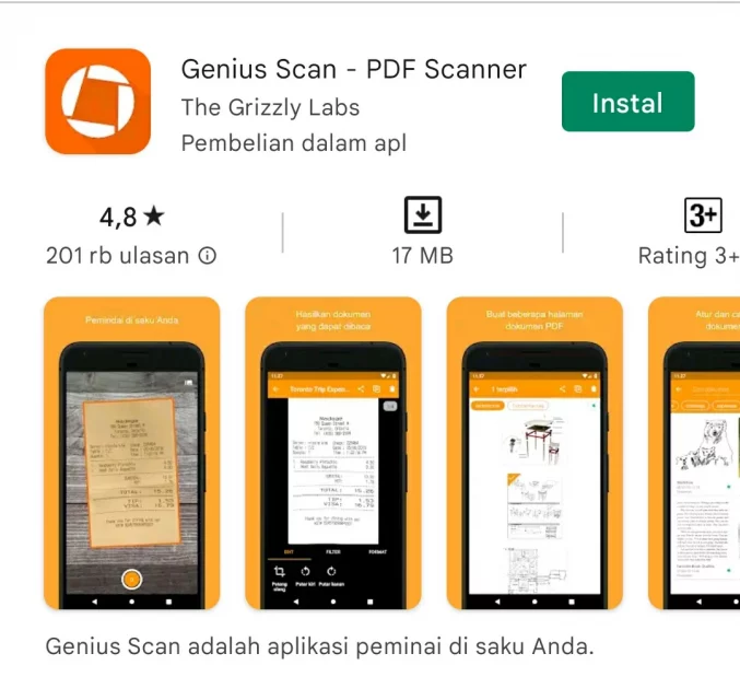 Aplikasi Scanner Terbaik Genius Scan