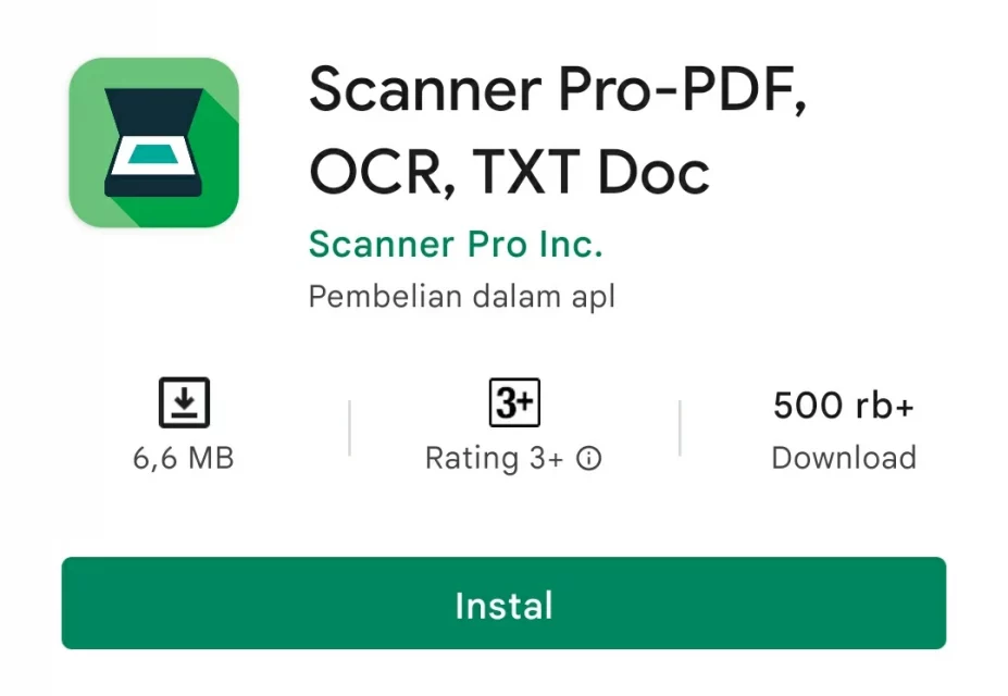 Aplikasi Scanner Terbaik Scanner Pro