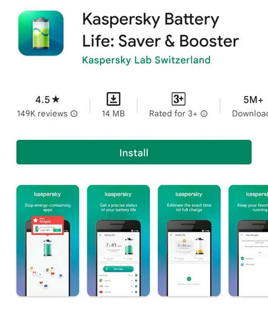Aplikasi Penghemat Baterai Kaspersky Battery Life