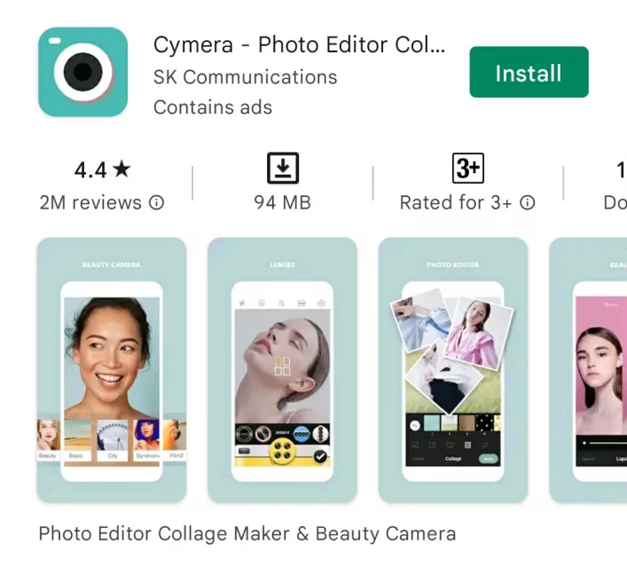 Cymera Aplikasi Kamera Terbaik